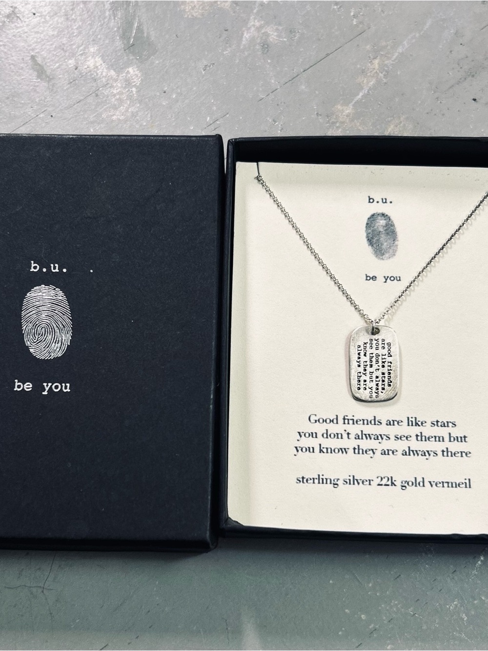 NEW b.u. Jewelry "Good Friends Are Like Stars" Necklace